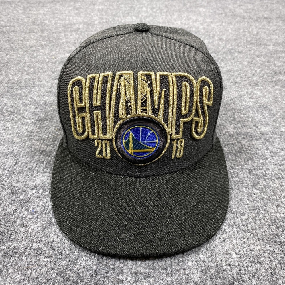 Golden State Warriors Hat Cap Snap Back Mens One Size Black 2018 Champs New Era